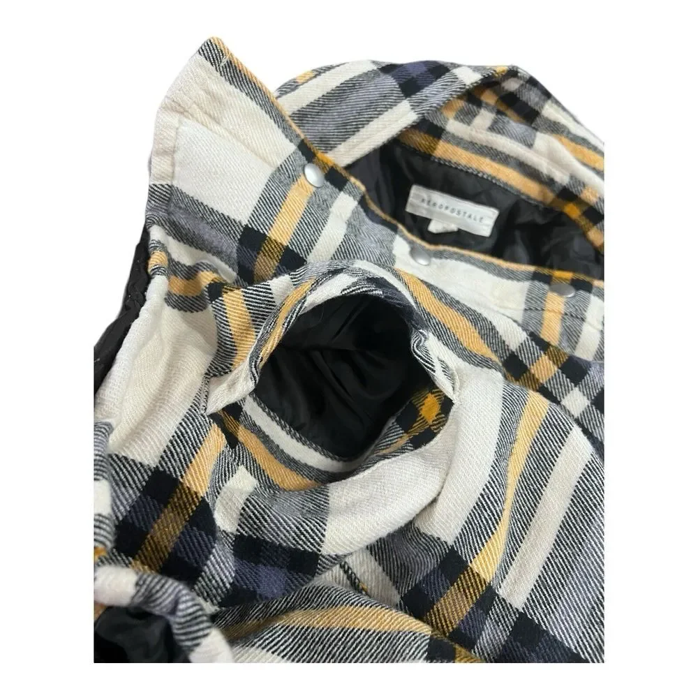 Aeropostale Insulated Flannel Snap Front Jacket Button Up Plaid Small